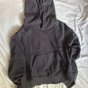 Aerie Cropped Black/Dark Grey Hoodie
